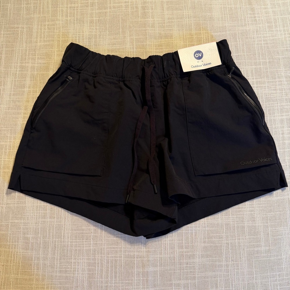 Outdoor Voices RecTrek Shorts Black High Rise Hiking Athletic OV135W Women Small